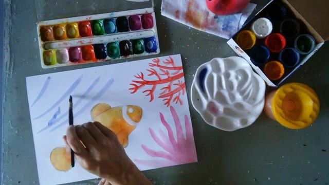 Рисуем рыбу-клоуна с детьми 5-6 лет смотреть онлайн