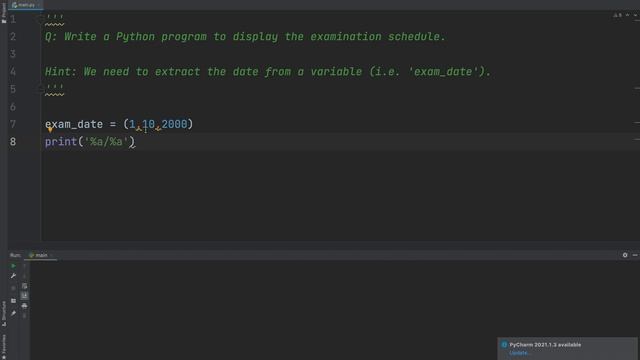Python-Write a program to display the examination schedule. смотреть онлайн