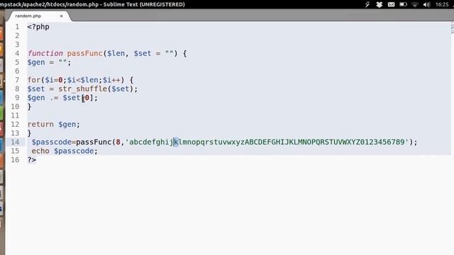 Random Password Generator In PHP Code смотреть онлайн