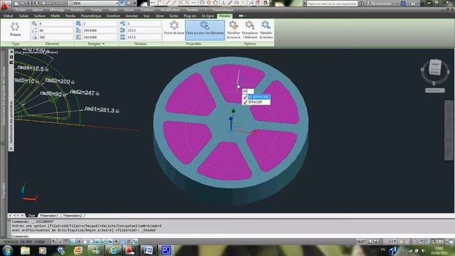 Autocad tutorial francais réalisation d'une roue en 3d part 2 смотреть онлайн