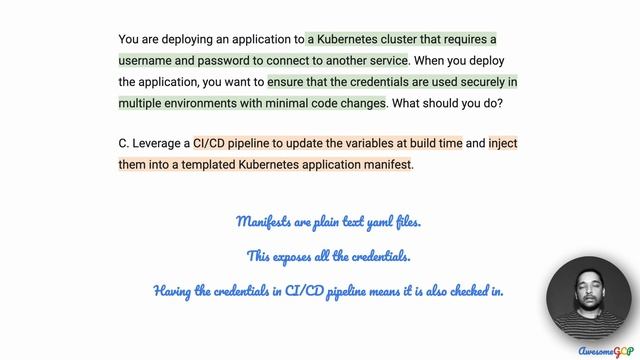 PCDOE-4 Quick, GCP Professional Cloud DevOps Engineer - kubernetes credentials, Secret, ConfigMap смотреть онлайн
