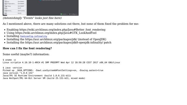 Unix & Linux: Arch: Java "ugly" font bug смотреть онлайн