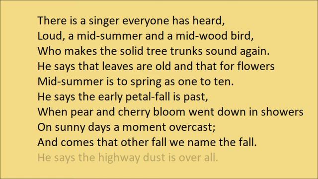 "The Oven Bird" by Robert Frost смотреть онлайн