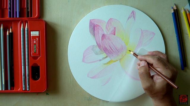 【colored pencils】How to draw a Lotus 彩铅—怎样画荷花 смотреть онлайн