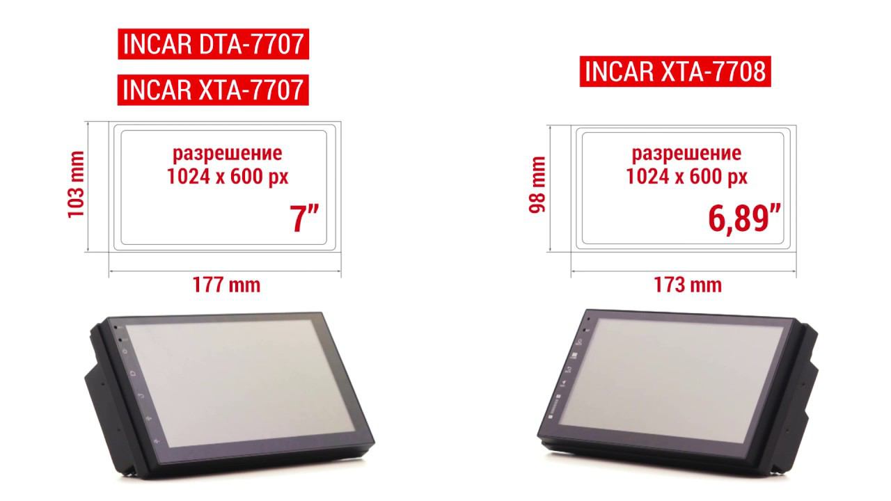Универсальная магнитола 2 DIN Incar XTA 7707 / 7708 смотреть онлайн