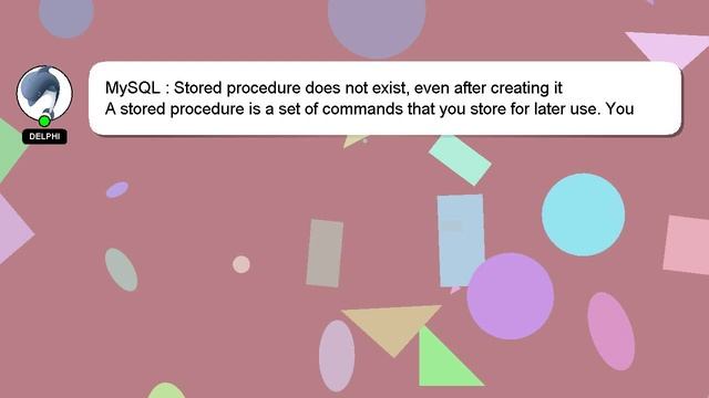 MySQL : Stored procedure does not exist, even after creating it смотреть онлайн
