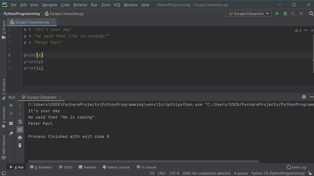 Python 17: Escape Character смотреть онлайн