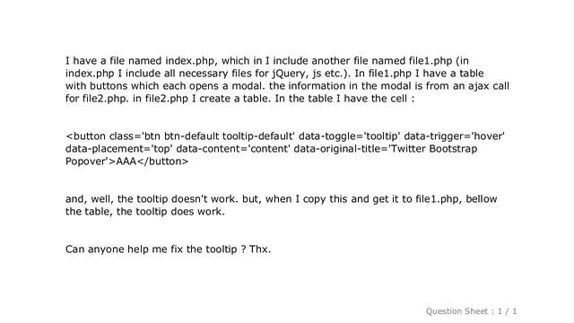 jQuery : the tooltip in bootstrap doesn't work after ajax смотреть онлайн
