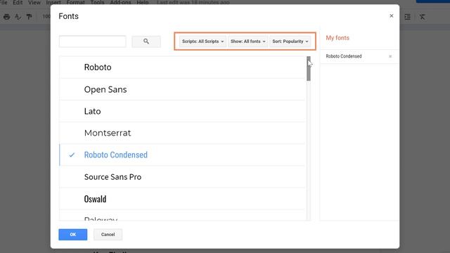 Google Docs: Adding Fonts