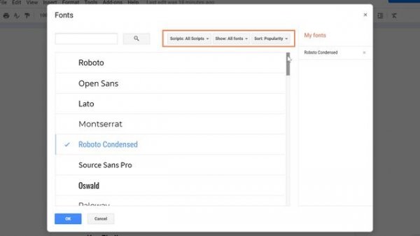 Google Docs: Adding Fonts