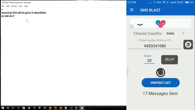 SMS BOMBER via android phone 2018 HD смотреть онлайн