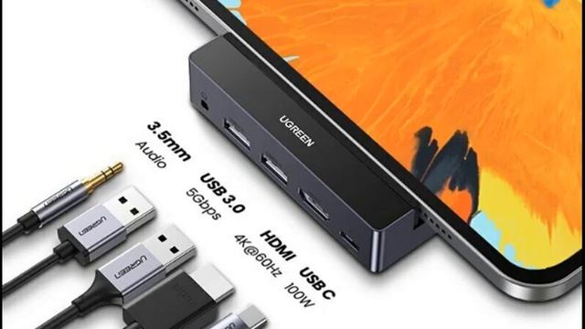 Ugreen USB C Hub Adapter for iPad Pro 2020 2018 4K HDMI смотреть онлайн