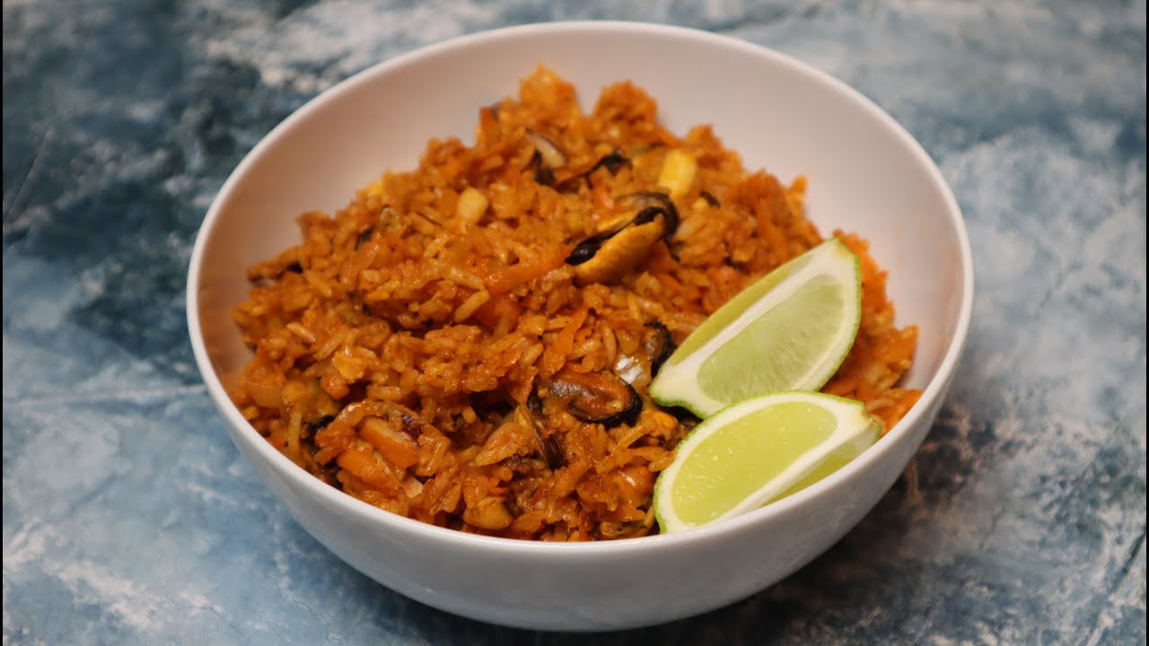 Рецепт - Рис с морепродуктами/Вкусный ужин/Морепродукты/Морской коктейль/Рис смотреть онлайн