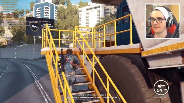 JUST CAUSE 3 FALLING FROM TALLEST BUILDING INTO A TRUCK! :: Just Cause 3 Multiplayer Stunts! смотреть онлайн