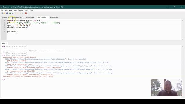 Python Graphs video 7 Making a Bar Chart matplotlib смотреть онлайн