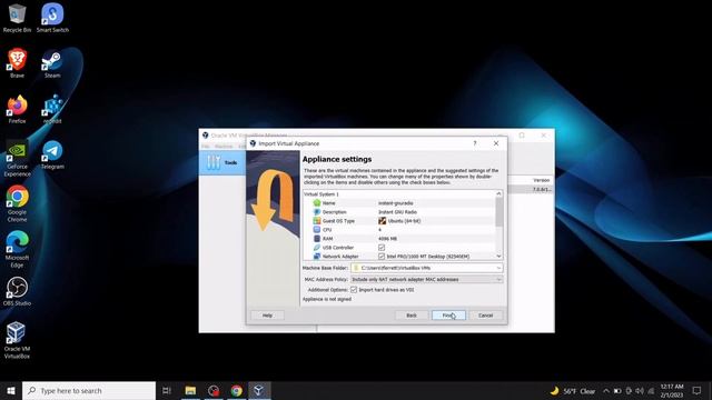 Installing A GNU Radio Virtual Machine In Virtualbox On Windows 10