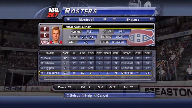 NHL 2K7 Montreal Canadiens Overall Player Ratings смотреть онлайн