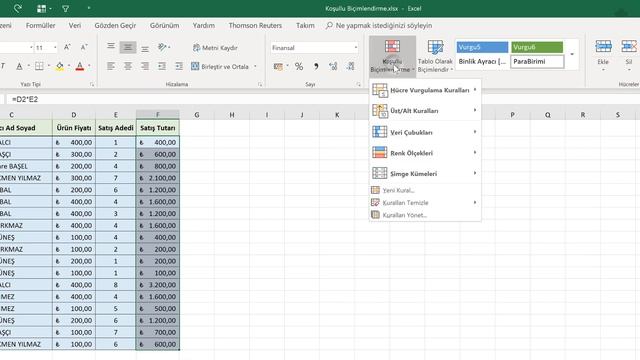 Koşullu Biçimlendirme (Temel Düzey Excel 2019 Dersleri #27) смотреть онлайн