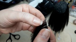 МК Часть 4. Приклеивание трессов при изготовлении парика для куклы. |БЖД| Шарнирная кукла