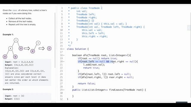 Find Leaves of Binary Tree | Leetcode 366 | Google Question | Java solution смотреть онлайн