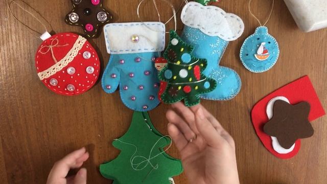 Новогодние игрушки своими руками! ?✨ Я их сшила из того что было! ? декор к новом году и рождеству смотреть онлайн