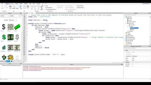 Roblox Scripting Tutorial: Money Giver Button смотреть онлайн
