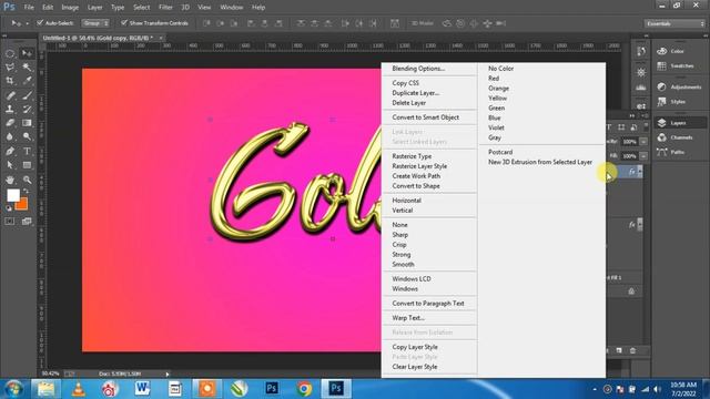 Gold Effect Text in Photoshop смотреть онлайн