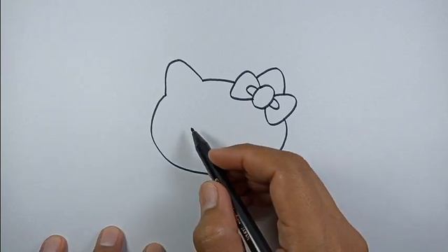 How to draw a hello kitty face step by step easy version | Easy Drawings смотреть онлайн