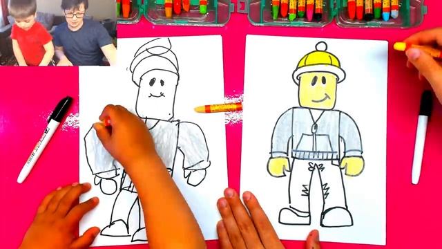 How to draw ROBLOX / Art witn KIDS Coloring Builderman смотреть онлайн