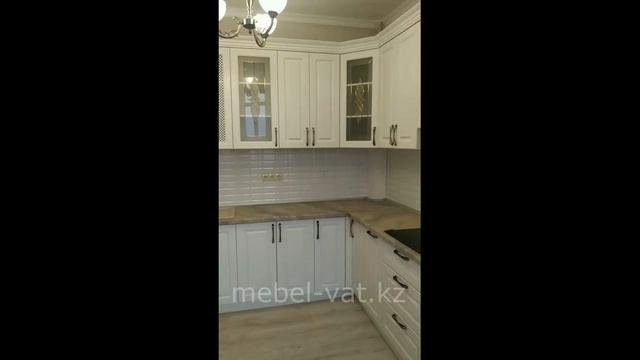 Белый угловой кухонный гарнитур. На заказ. Алматы, ИП "VAT" смотреть онлайн