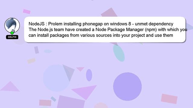 NodeJS : Prolem installing phonegap on windows 8 - unmet dependency смотреть онлайн