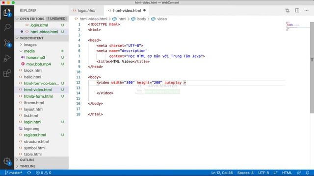 HTML 14 - HTML Video - Trung Tâm Java Master смотреть онлайн