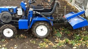 Минитрактор из мотоблока Скаут, работа с фрезой.