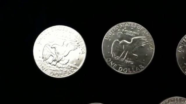 Монеты 1 доллар США Серебро UNC, Доллар Эйзенхауэра (Лунный Доллар)- 1974, 1977, 1978 смотреть онлайн