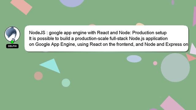 NodeJS : google app engine with React and Node: Production setup смотреть онлайн