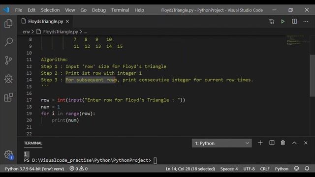 Python for Beginner #4 - Right Angle Triangle or Floyd's Triangle смотреть онлайн