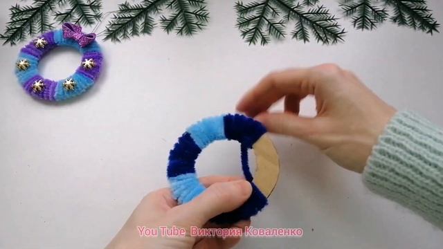 ?Веночек из синельной проволоки ?Поделки на Новый Год и Рождество ? смотреть онлайн