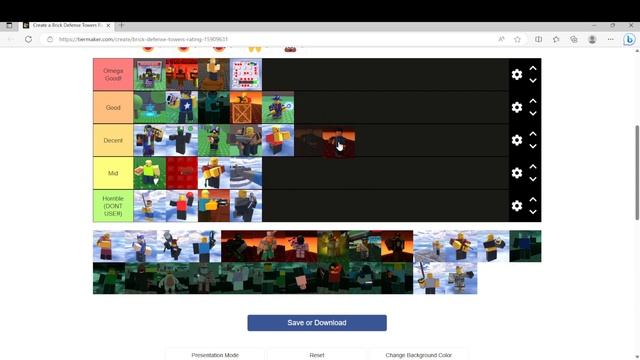 ALL TOWER TIERLIST (Brick Defense) Roblox смотреть онлайн