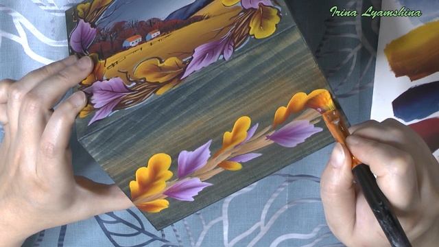 How to paint an oak leaf, Showing slowly, One Stroke смотреть онлайн