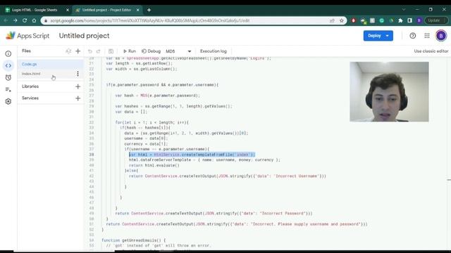 Secure HTML login form using Google Sheets смотреть онлайн