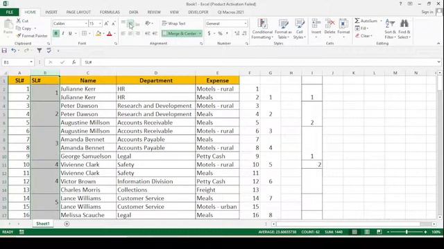 how to auto fill Number series in merged cells | Serial number formula in merged cells in Excel смотреть онлайн
