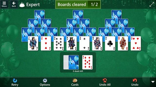 Star Club\Solitaire Celebrates 31 Years\TriPeaks: Expert - Clear 2 boards in 1 deal смотреть онлайн
