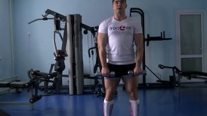 подъем гантелей перед собой стоя