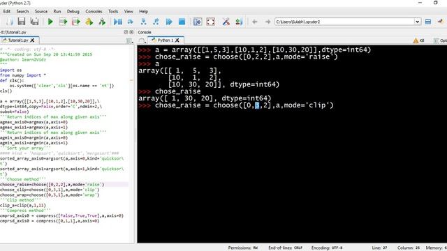Numpy methods: choose, clip and compress (part 3) смотреть онлайн