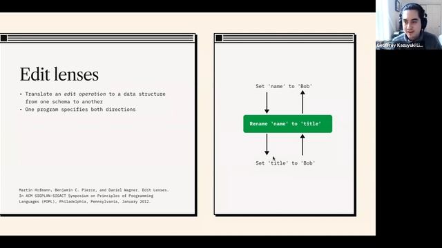 Project Cambria: managing schema change in distributed systems, Geoffrey Litt and Peter van Hard... смотреть онлайн