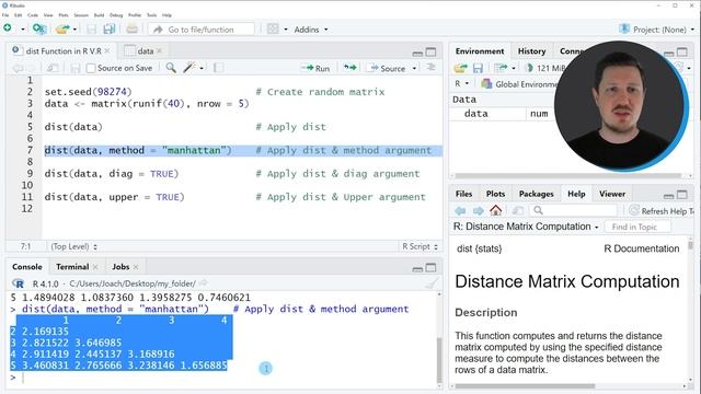 dist Function in R (4 Examples) | Compute Euclidean & Manhattan Distance | Diagonal & Upper Matrix смотреть онлайн