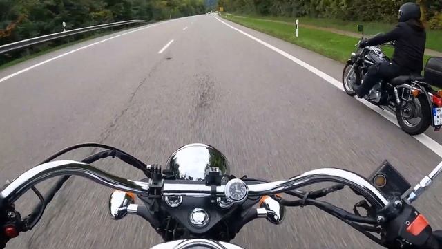 Honda  Shadow 125 - Autobahn Landstraße Speed Check. Motorrad  Tour.