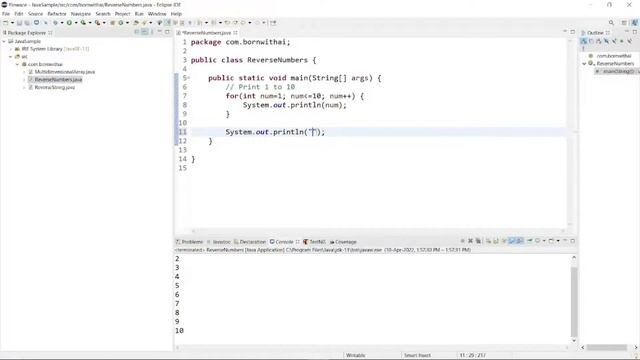 Reverse Number in Java | Print 1 to 10 numbers | Interview Question смотреть онлайн