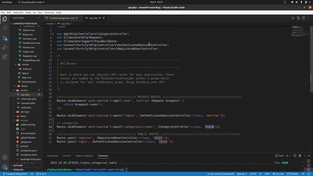 Laravel 9 & Vue 3 Blog with Sanctum authentication #15 Create categories смотреть онлайн