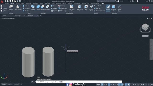 How to draw cylinder on AutoCAD with different methods | 5 ways draw solid cylinder on AutoCAD смотреть онлайн